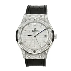 45mm Hublot Titanium Classic Fusion Diamond Watch For Men 3.5ct