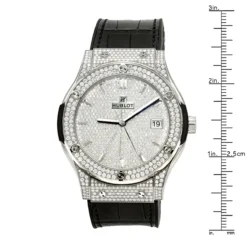 45mm Hublot Titanium Classic Fusion Diamond Watch For Men 3.5ct -PNZ Watches Shop 45mm hublot titanium classic fusion diamond watch for men 35ct ruler