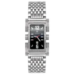 Aqua Master Diamond Ladies Watch 2.75ct Flex Black Dial
