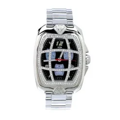 Aqua Master Men's 2.00ct Diamond Grille Watch Black Dial