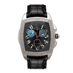 Aqua Master Men's 1.50ct Diamond Black Watch