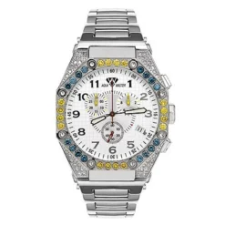 Aqua Master Men's Yellow And Blue Diamond 4.50ct Watch Octagon