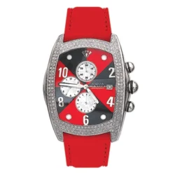 Aqua Master Unisex 2.50ct Diamond Watch Red Harlequin Face