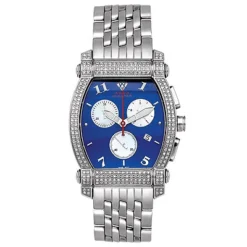 Aqua Master Unisex Real Diamond Watch 2.50ct Blue Dial