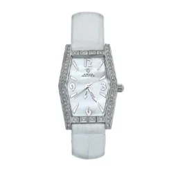 Aqua Master Silver Face Women's Pave Diamond Watch 0.70ct