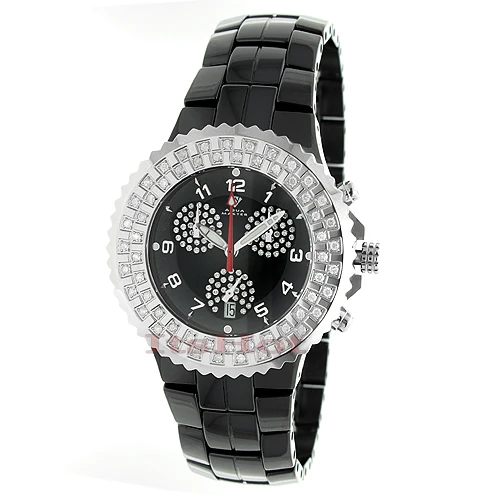 Black Ceramic Aqua Master Diamond Watch 1.25ct 1 Black Ceramic Aqua Master Diamond Watch 1.25ct