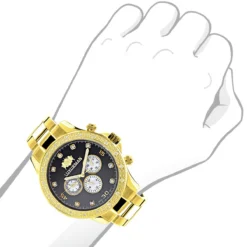 Black Dial Yellow Gold Plated Luxurman Diamond Watch For Men 0.2ct New 7 Black Dial Yellow Gold Plated Luxurman Diamond Watch For Men 0.2ct New -PNZ Watches Shop black dial yellow gold plated luxurman diamond watch for men 02ct new 3