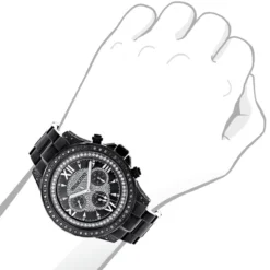 Black Diamond Luxurman Men's Diamond Watch Liberty -PNZ Watches Shop black diamond watches luxurman mens diamond watch liberty bod