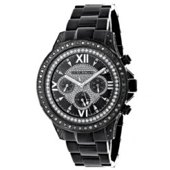 Black Diamond Luxurman Men's Diamond Watch Liberty