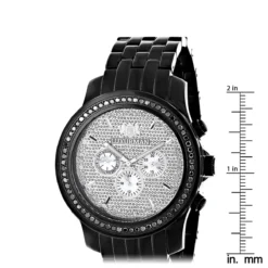 Black Diamond 2.25ct Luxurman Men's Watch Encrusted Dial -PNZ Watches Shop black diamond watches luxurman mens watch 225ct p 46708 ruler