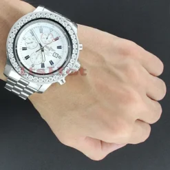 Breitling Super Avenger 5 Carat Diamond Bezel Watch -PNZ Watches Shop breitling 1884 chronometre certifie 7 carat diamond bezel watch custom 3