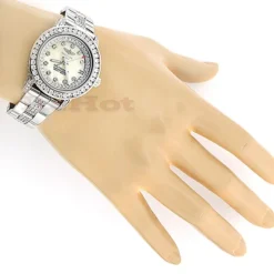 Ladies Diamond Breitling Colt Custom Watch 7ct -PNZ Watches Shop breitling colt oceane ladies custom diamond watch 7ct 3