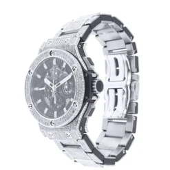 Bust Down Hublot Diamond Watch For Men 44mm Big Band Aero Black Dial 16.5ct -PNZ Watches Shop bust down hublot diamond watch for men 44mm big band aero black dial 165ct 968674 ruler