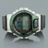 Casio White Green G-Shock Watch With Crystals