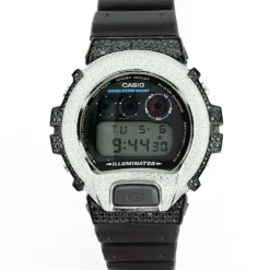 Casio Custom Black And White G-Shock Bezel With Crystals -PNZ Watches Shop custom black and white g shock bezel with crystals 3