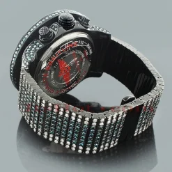 Breitling Super Avenger White Blue Diamond Watch 55.7ct -PNZ Watches Shop custom breitling super avenger white blue diamond watch 557ct p 45781back