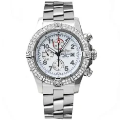 Custom Diamond Bezel For Breitling Super Avenger 1.75 Carats -PNZ Watches Shop custom diamond bezel for breitling super avenger 175 carats 3