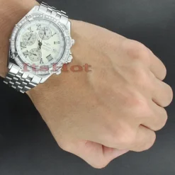 Diamond Breitling Watch 2.8ct -PNZ Watches Shop custom diamond breitling watch luxury mens watches 28ct 3