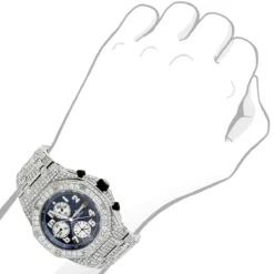 43mm Iced Out Diamond Audemars Piguet Royal Oak Offshore Men's Watch 21.75ct -PNZ Watches Shop custom iced out diamond audemars piguet royal oak offshore mens watch 18ct bod