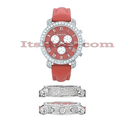 Diamond Benny Co Watch Men's 6ct Red 1 Diamond Benny Co Watch Men's 6ct Red