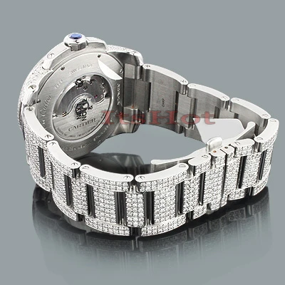Diamond Cartier De Calibre Men's Watch 27ct Customized 2 Diamond Cartier De Calibre Men's Watch 27ct Customized - Image 2
