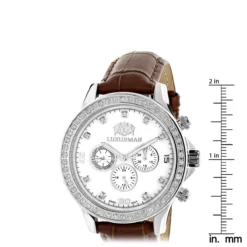 Diamond Luxurman Liberty 2ct Diamond Bezel White MOP Dial Watch -PNZ Watches Shop diamond watches for men luxurman liberty diamond watch white mop 2ct ruler