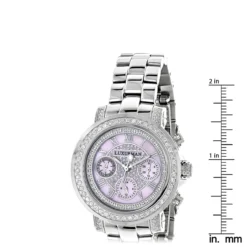 Diamond For Women 2ct Bezel Pink MOP Luxurman Montana -PNZ Watches Shop diamond watches for women 2ct bezel pink mop luxurman montana ruler