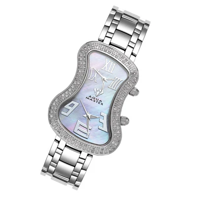 Dual Time Zone Watch Aqua Master Diamond Watch 1.5ct Multicolor Dial 1 Dual Time Zone Watch Aqua Master Diamond Watch 1.5ct Multicolor Dial
