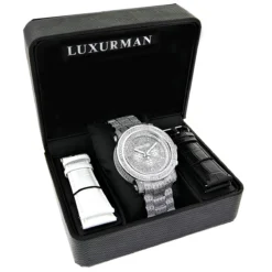 Fully Iced Out Large Diamond Watch For Men By Luxurman Escalade 3.5ct 8 Fully Iced Out Large Diamond Watch For Men By Luxurman Escalade 3.5ct -PNZ Watches Shop fully iced out large diamond watch for men by luxurman escalade 35ct box