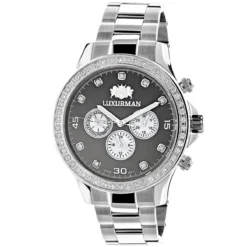 Genuine Diamond For Men: 2ct Luxurman Liberty Watch Swiss Quartz