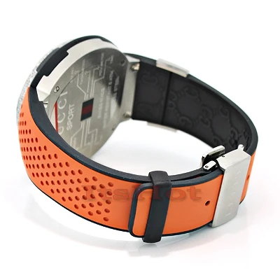 Men's I-Gucci Sport Black Dial 2.8ct Diamond Watch Orange Rubber YA114104 2 Men's I-Gucci Sport Black Dial 2.8ct Diamond Watch Orange Rubber YA114104 - Image 2