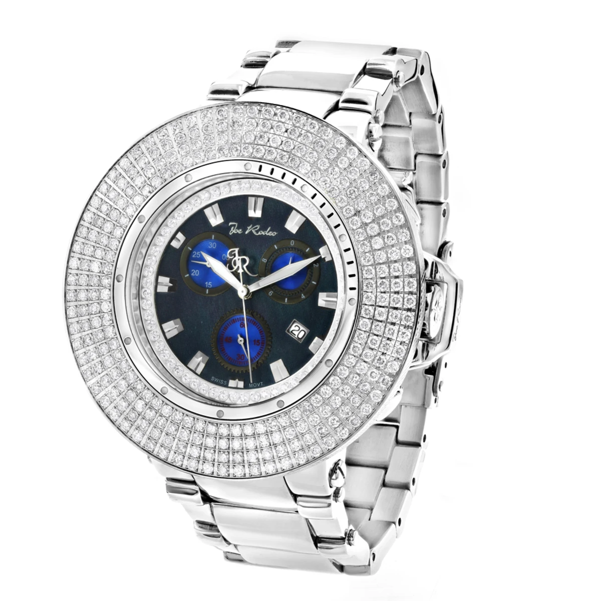 Hip Hop Joe Rodeo Razor Men's Iced Out Diamond Bezel Watch 10.4ct 1 Hip Hop Joe Rodeo Razor Men's Iced Out Diamond Bezel Watch 10.4ct