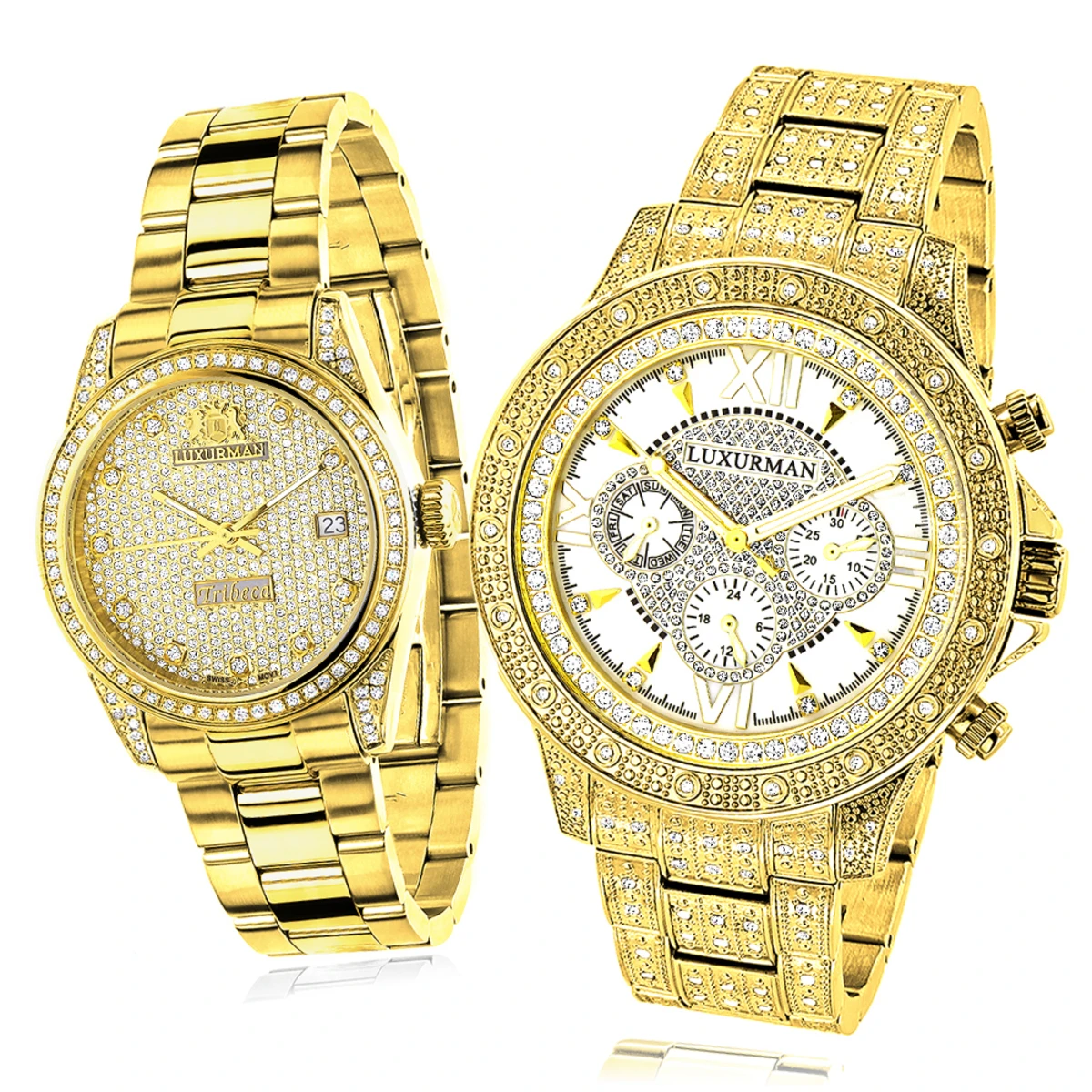 His And Hers Classic Luxurman Diamond Watch Set 2.75ct 1 His And Hers Classic Luxurman Diamond Watch Set 2.75ct
