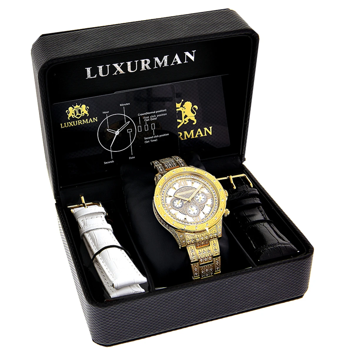 His And Hers Classic Luxurman Diamond Watch Set 2.75ct 4 His And Hers Classic Luxurman Diamond Watch Set 2.75ct - Image 4