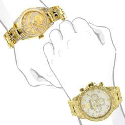 His And Hers Luxurman Diamond Watch Set Yellow Gold Plated 4.25ct 7 His And Hers Luxurman Diamond Watch Set Yellow Gold Plated 4.25ct -PNZ Watches Shop his and hers watches luxurman diamond watch set yellow gold plated 425ct 3
