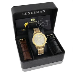 His And Hers Luxurman Diamond Watch Set Yellow Gold Plated 4.25ct 8 His And Hers Luxurman Diamond Watch Set Yellow Gold Plated 4.25ct -PNZ Watches Shop his and hers watches luxurman diamond watch set yellow gold plated 425ct 4