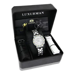 His And Hers White Blue Yellow Diamond Watch Set 5.25ct Luxurman 10 His And Hers White Blue Yellow Diamond Watch Set 5.25ct Luxurman -PNZ Watches Shop his and hers watches white blue yellow diamond watch set 525ct luxurman 4 1