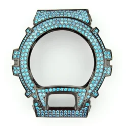 Casio Iced Out Black G-Shock Bezel With Teal Crystals