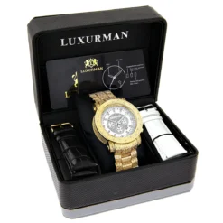 Iced Out Luxurman Men's Diamond Watch W Chronograph Yellow Gold Plated 2ct 8 Iced Out Luxurman Men's Diamond Watch W Chronograph Yellow Gold Plated 2ct -PNZ Watches Shop iced out luxurman mens diamond watch w chronograph yellow gold plated 2ct box