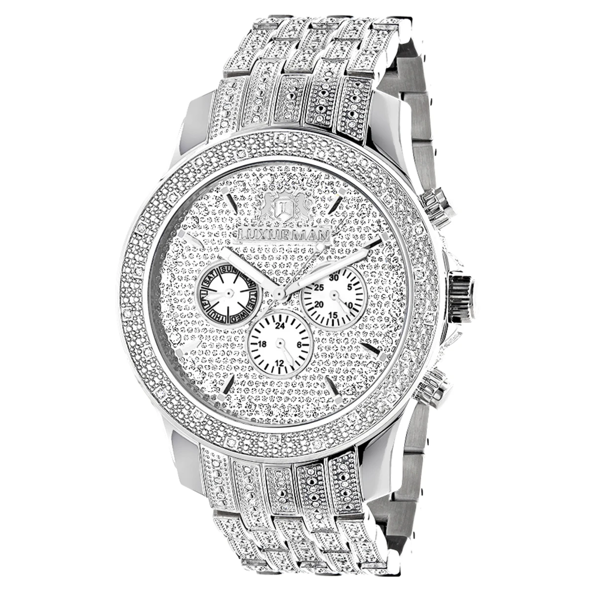 Iced Out Men's Diamond Watch By LUXURMAN 1 Carat 1 Iced Out Men's Diamond Watch By LUXURMAN 1 Carat