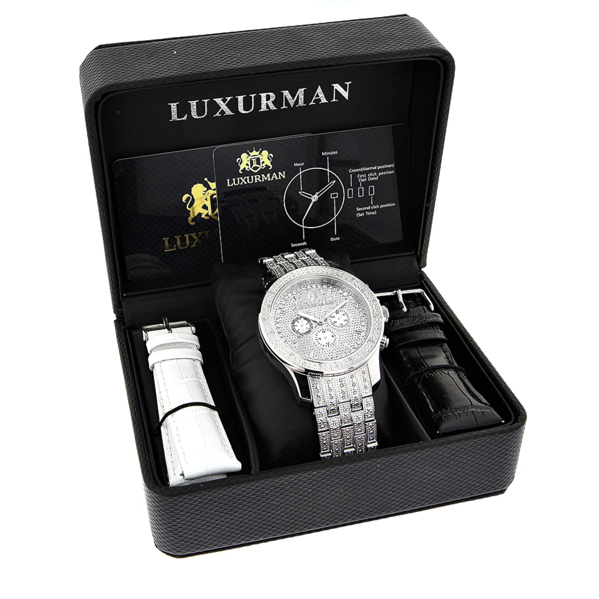 Iced Out Men's Diamond Watch By LUXURMAN 1 Carat 3 Iced Out Men's Diamond Watch By LUXURMAN 1 Carat - Image 3