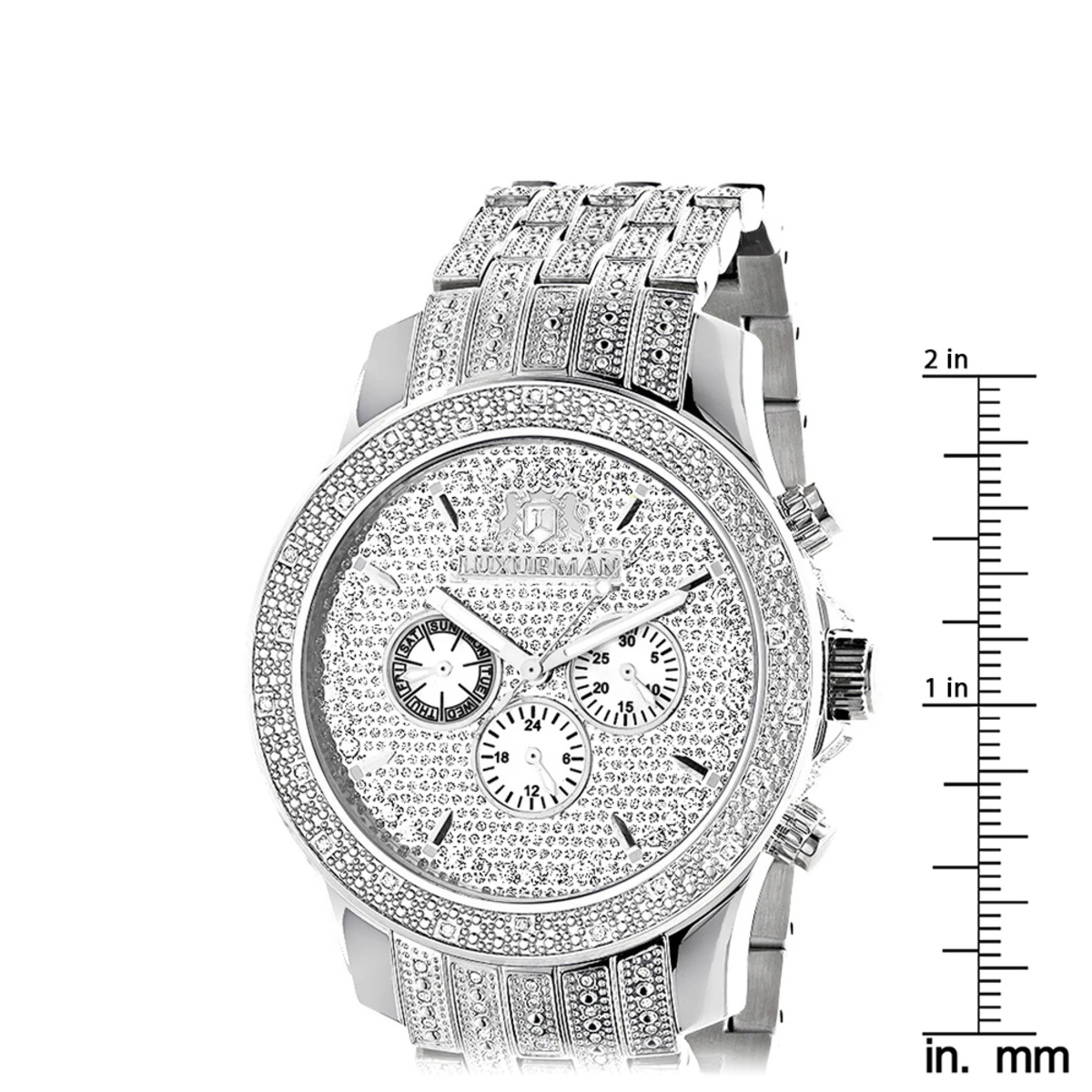 Iced Out Men's Diamond Watch By LUXURMAN 1 Carat 4 Iced Out Men's Diamond Watch By LUXURMAN 1 Carat - Image 4
