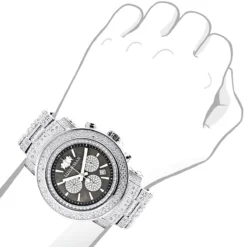 Iced Out Men's Diamond Watch Luxurman 2ct Escalade Oversized W Chronograph -PNZ Watches Shop iced out mens diamond watch luxurman 2ct escalade oversized w chronograph bod