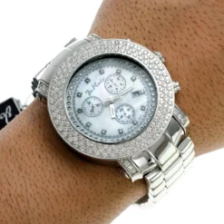 Iced Out Joe Rodeo Diamond Watch 6ct White Mop -PNZ Watches Shop iced out watches joe rodeo diamond watch 6ct white mop p 8988 bod2
