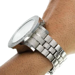 Oversized Iced Out Joe Rodeo Pilot Men's Diamond Watch 11 Carats -PNZ Watches Shop iced out watches joe rodeo mens diamond watch 11ct p 9277 bod4