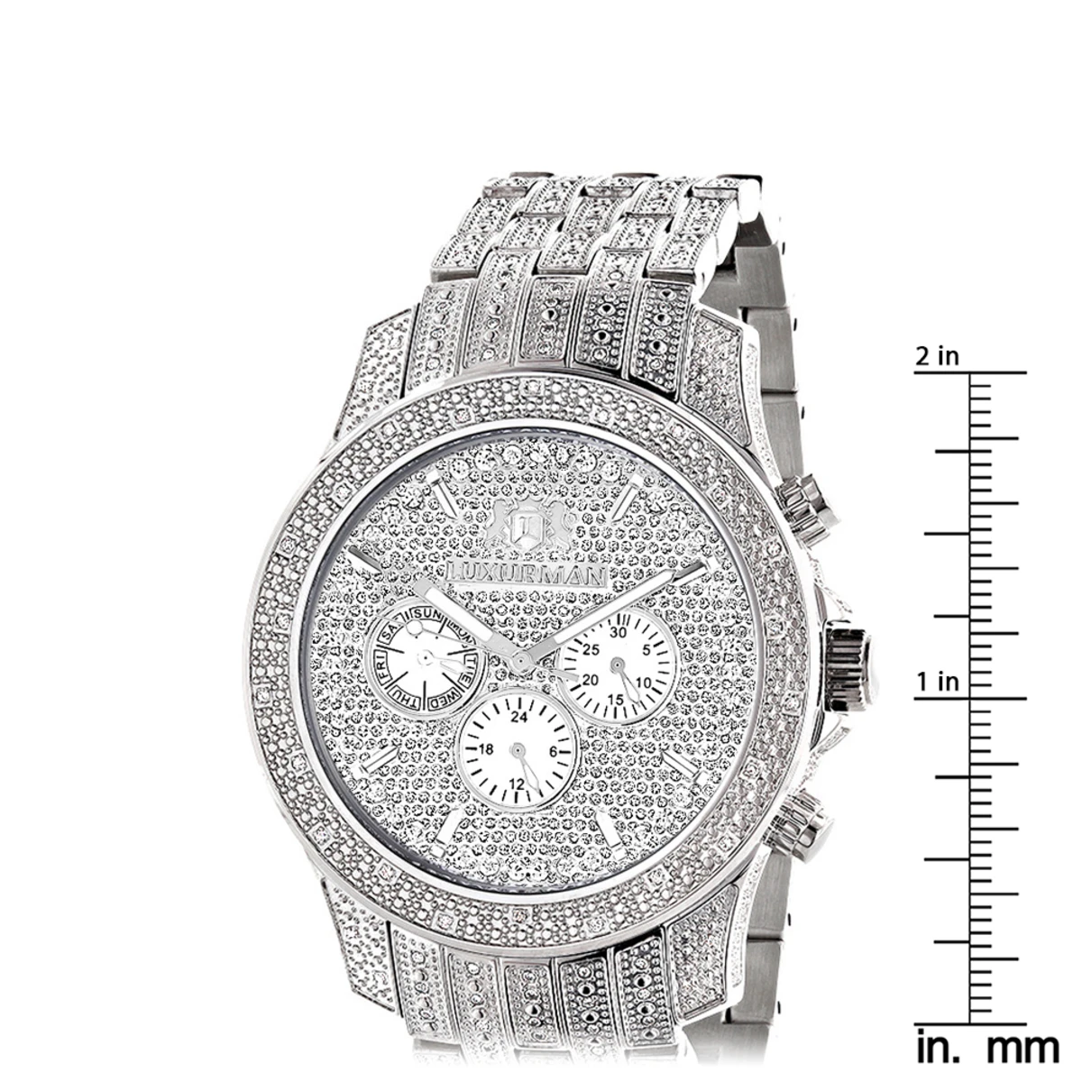 Iced Out Luxurman Men's Diamond Watch 1.25ct 5 Iced Out Luxurman Men's Diamond Watch 1.25ct - Image 5