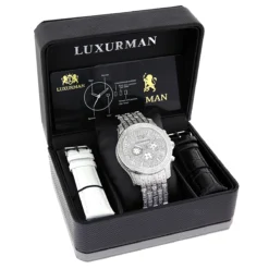 Iced Out Luxurman Men's Diamond Watch 1.25ct 8 Iced Out Luxurman Men's Diamond Watch 1.25ct -PNZ Watches Shop iced out watches luxurman mens diamond watch 125ct p 9286box