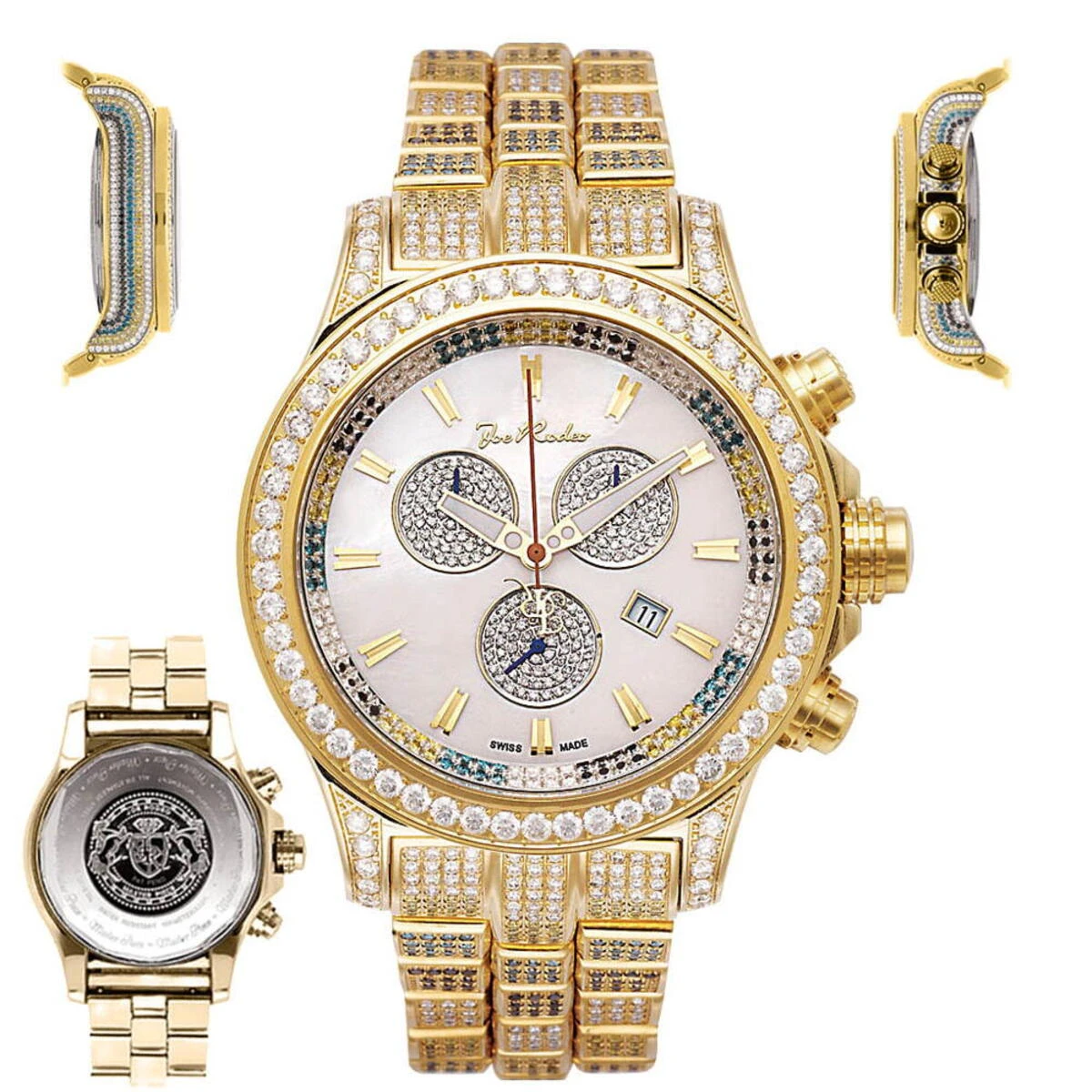 Iced Out Men's Joe Rodeo Watch 26.7ct Yellow 5 Iced Out Men's Joe Rodeo Watch 26.7ct Yellow - Image 5