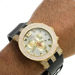 Iced Out Yellow Gold Plated Joe Rodeo Broadway Men's Diamond Watch 5 Carats -PNZ Watches Shop iced out yellow gold pltd joe rodeo broadway mens diamond watch 5 carats bod2
