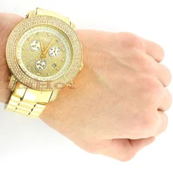 Joe Rodeo Junior Men's Diamond Watch 3.3ct Yellow Gold Plated -PNZ Watches Shop joe rodeo junior mens diamond watch 33ct yellow gold plated 3
